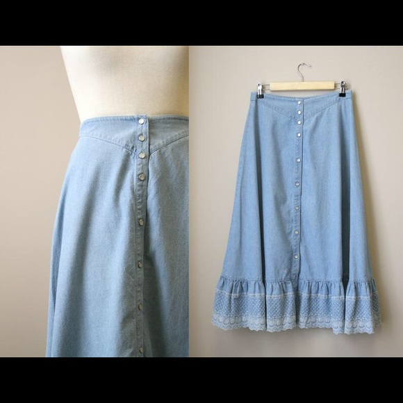 denim prairie skirt